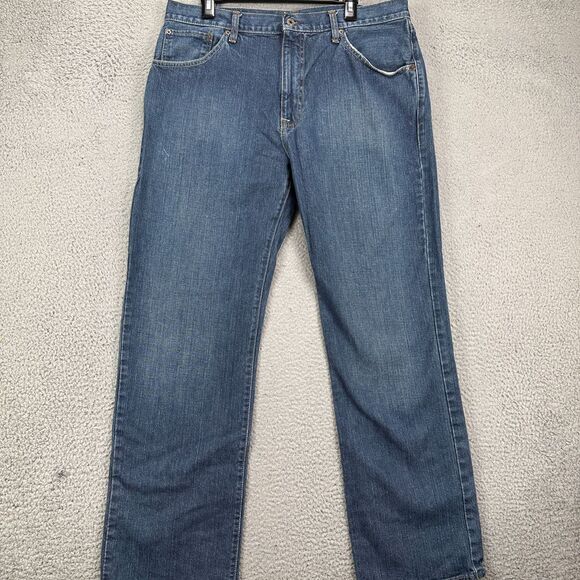 Ralph Lauren Ashmore Straight Jeans‎ Mens 36X32 Blue Distressed 5 Pocket Denim